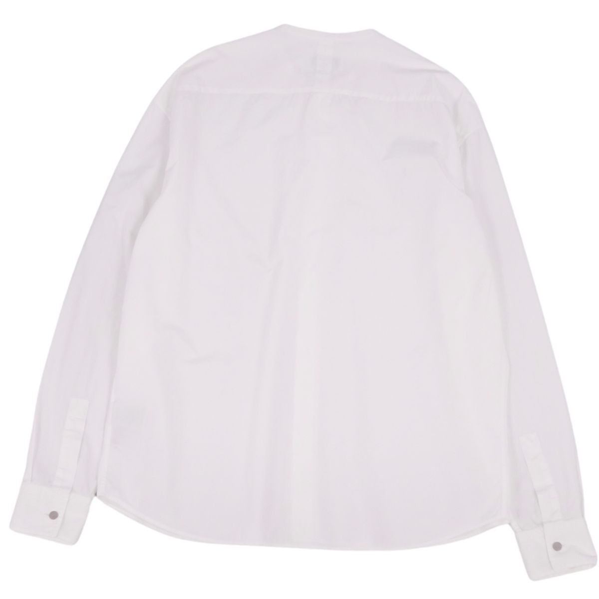 美品 エルメス HERMES 22SS シャツ バンドカラー ロングスリーブ 長袖 セリエボタン コットン トップス メンズ 38/15(M) cf12od-rm08f12652