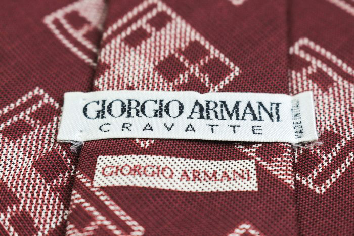 ジョルジオアルマーニ ブランド ネクタイ シルク 総柄 格子柄 伊制生地 ワイドタイ PO メンズ レッド GIORGIO ARMANI