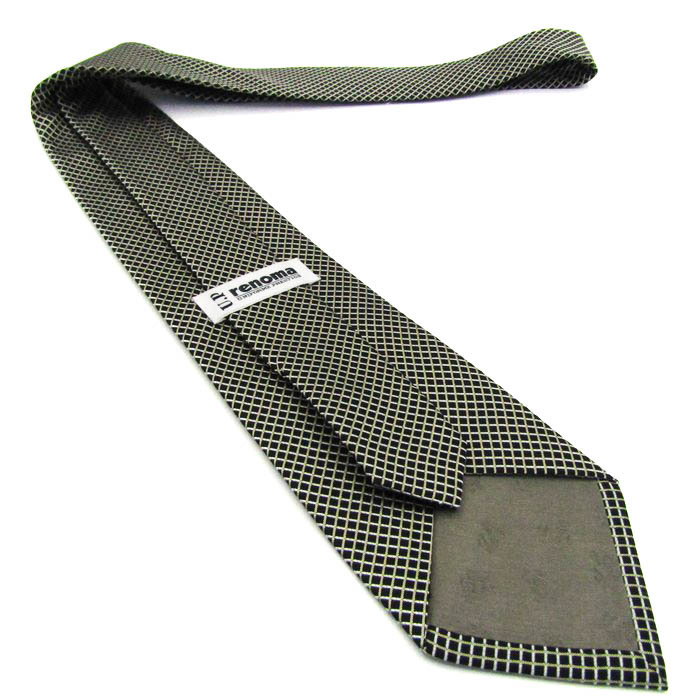 レノマ ブランドネクタイ チェック柄 シルク 日本製 PO メンズ ブラック renoma_画像3