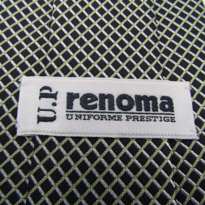 レノマ ブランドネクタイ チェック柄 シルク 日本製 PO メンズ ブラック renoma_画像4
