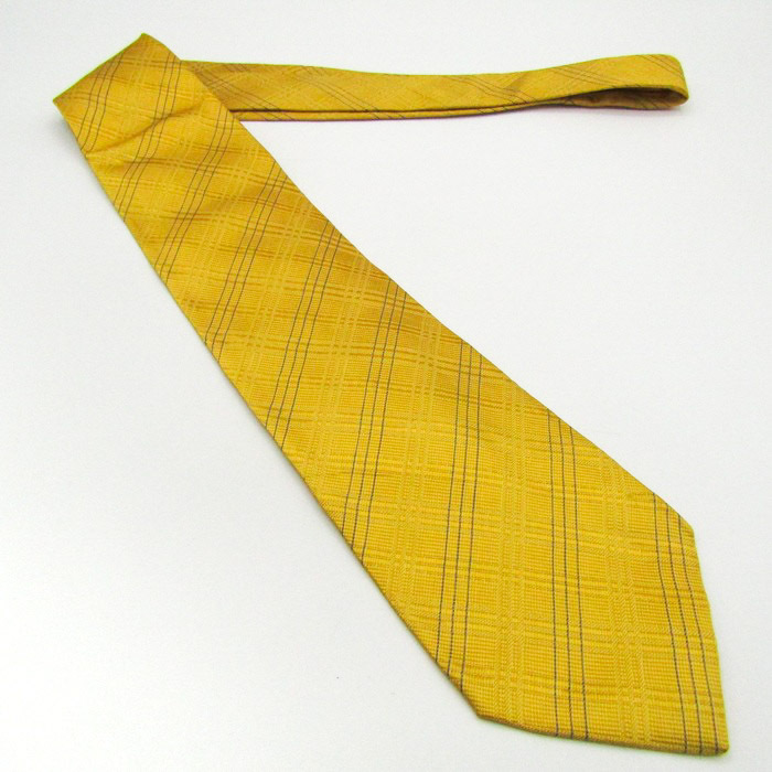 タケオキクチ ブランド ネクタイ チェック柄 格子柄 シルク PO メンズ イエロー TAKEOKIKUCHI_画像2