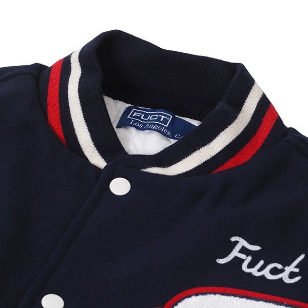 fuct (ファクト) US スタジャン スタジアムジャケット VARSITY JACKET NAVY/WHITE ネイビー×ホワイト (L)