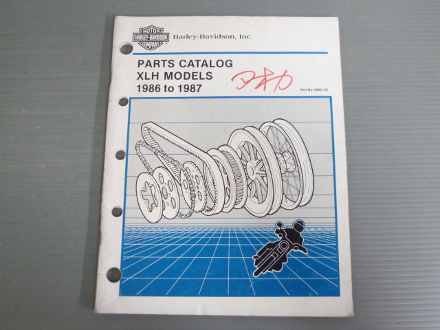 1986-1987 XLH MODELS модель 99451-87 английский язык Harley Davidson каталог запчастей #J20250101