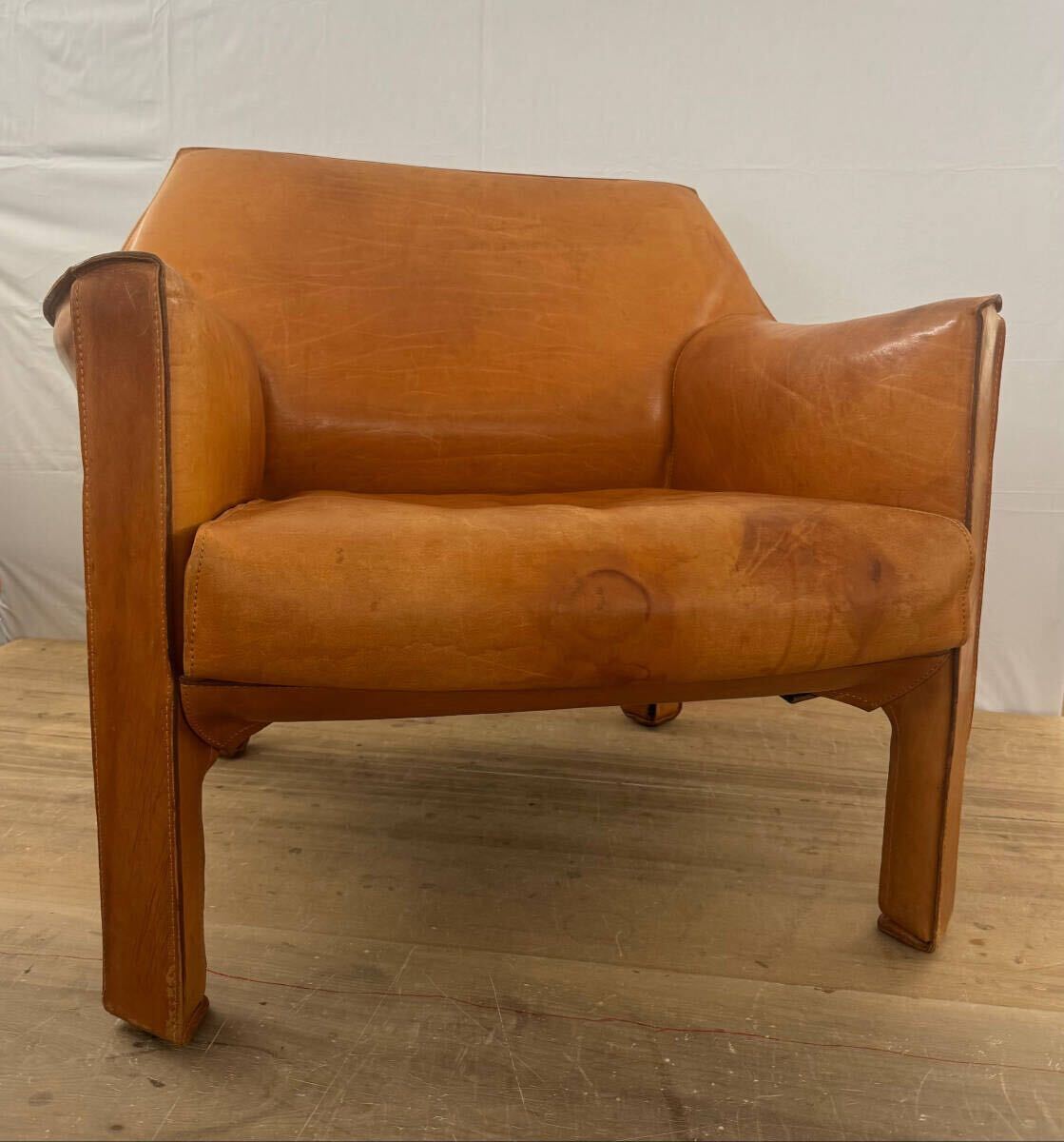 125000円 Cassina 415 Cab 1P革張りソファ(A) - カッシーナ 125000円 Cassina 415 Cab 1P革張りソファ(A) - カッシーナ