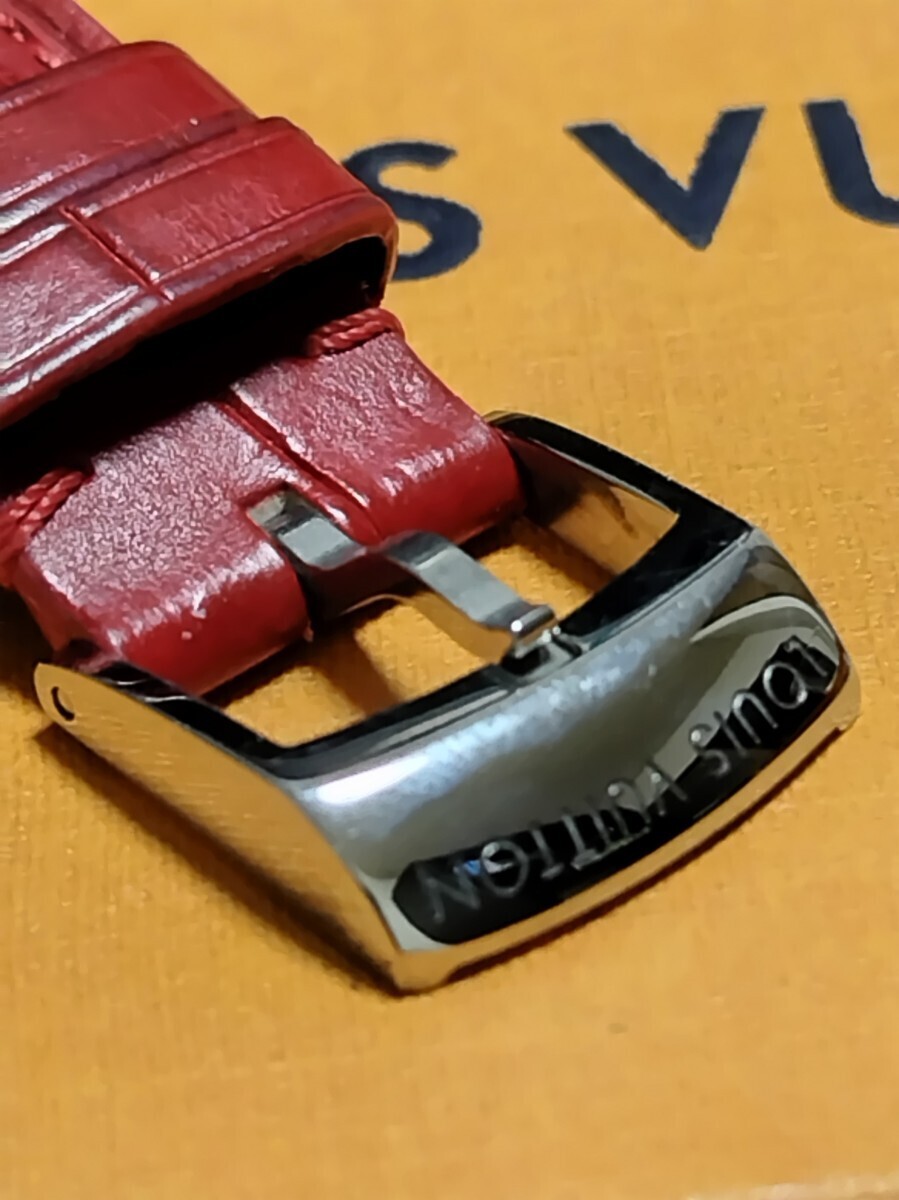 ★早い者勝ち★ LOUIS VUITTON ルイヴィトン タンブール 革ベルト 尾錠付き アリゲーター クロコ 赤