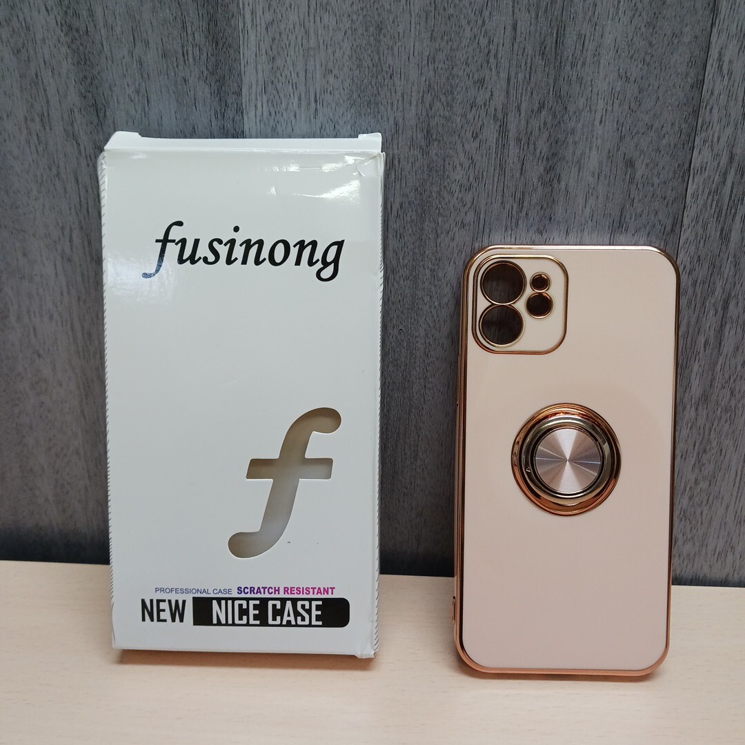 y010704k iPhone12 ケース リング付き アイフォン 12 カバー リング 耐衝撃 全面保護 車載ホルダー アイフォンケース ピンク