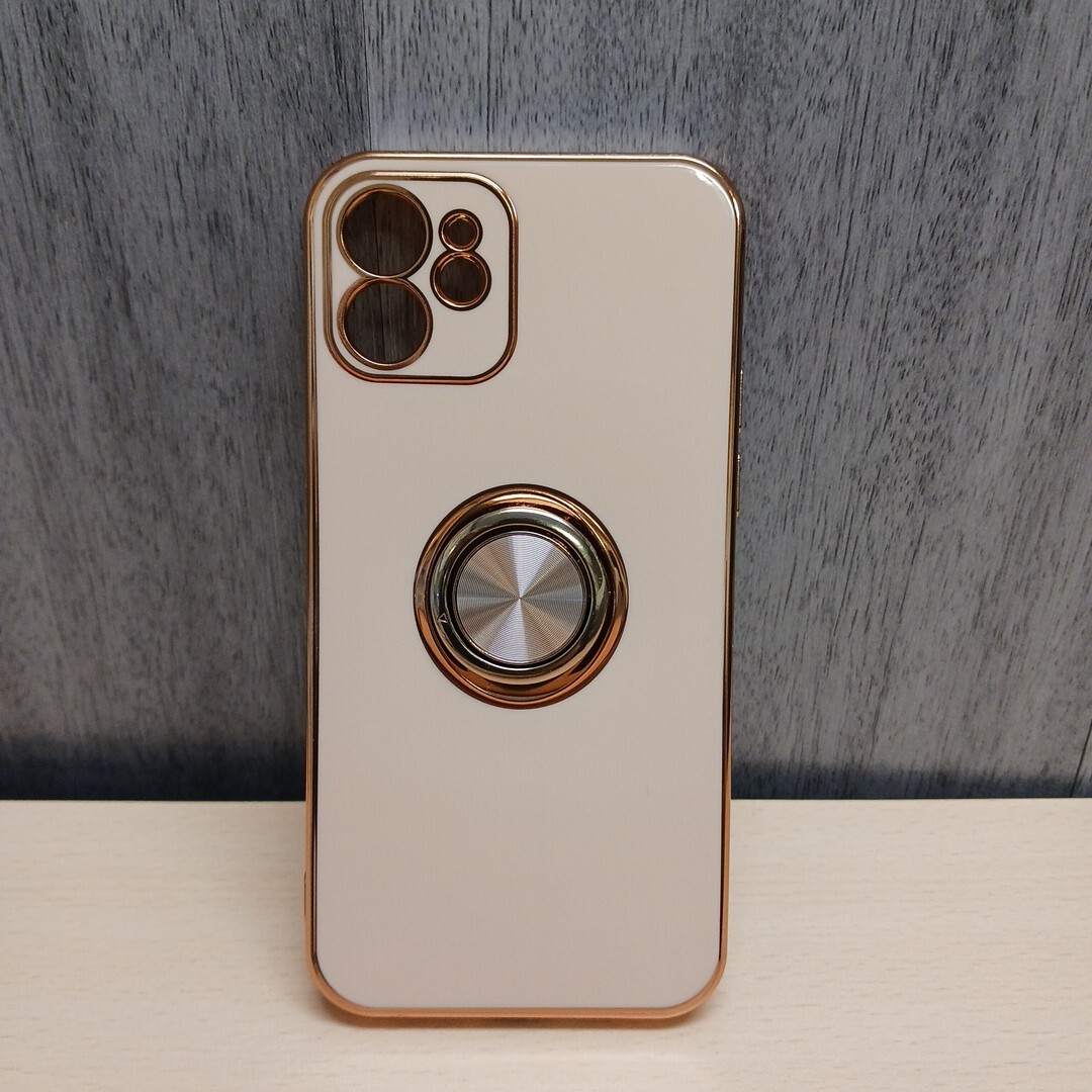 y010704k iPhone12 ケース リング付き アイフォン 12 カバー リング 耐衝撃 全面保護 車載ホルダー アイフォンケース ピンク