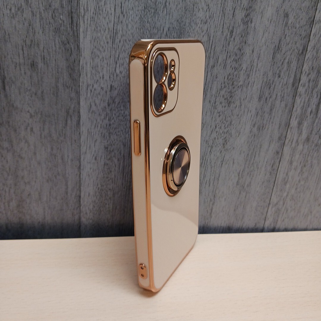 y010704k iPhone12 ケース リング付き アイフォン 12 カバー リング 耐衝撃 全面保護 車載ホルダー アイフォンケース ピンク