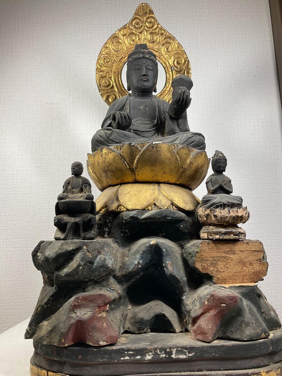 ○ 仏教美術○ 仏像□薬師如来像三尊仏○江戸時代○木彫○寄せ ○ 仏教美術○ 仏像□薬師如来像三尊仏○江戸時代○木彫○寄せ