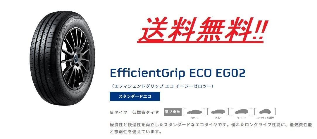 送料無料!!GOODYEAR E-GripECO EG02 225/45R18 95W XL