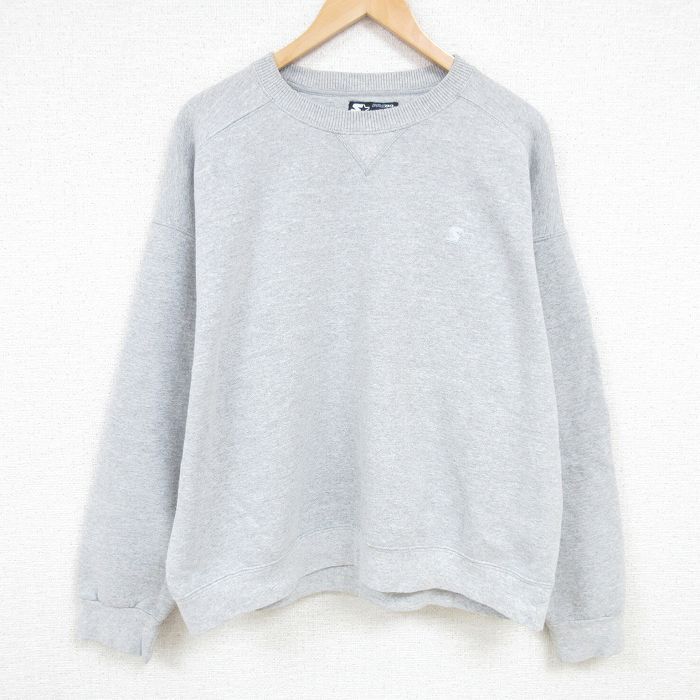 XL/古着 ジャンスポーツ 長袖 スウェット メンズ 00s ワンポイントロゴ 大きいサイズ クルーネック グレー 霜降り 25jan08 中古 スエット