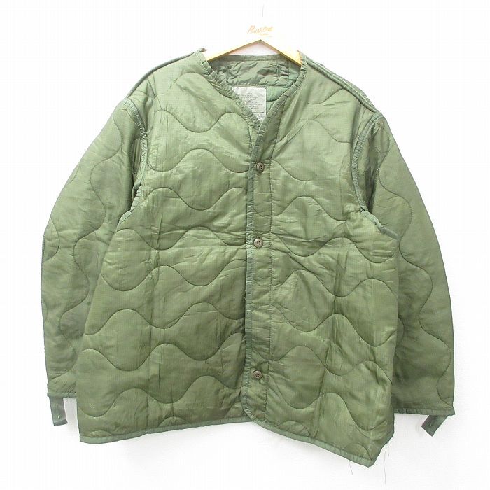 XL/古着 長袖 ミリタリー ライナー ジャケット メンズ 00s 緑系 グリーン 25jan15 中古 アウター フライト