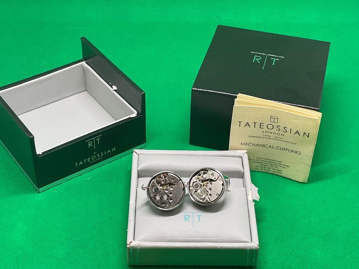 値下【未使用?高級品】TATEOSSIAN タテオシアン メカニカルカフリンクス カフスボタン アクセサリー 紳士 メンズ シルバー 時計