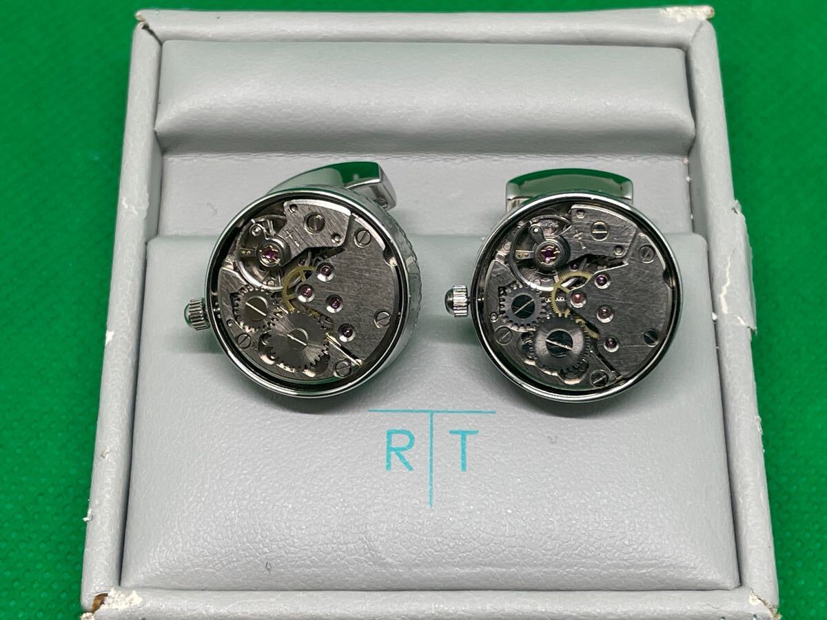 値下【未使用?高級品】TATEOSSIAN タテオシアン メカニカルカフリンクス カフスボタン アクセサリー 紳士 メンズ シルバー 時計