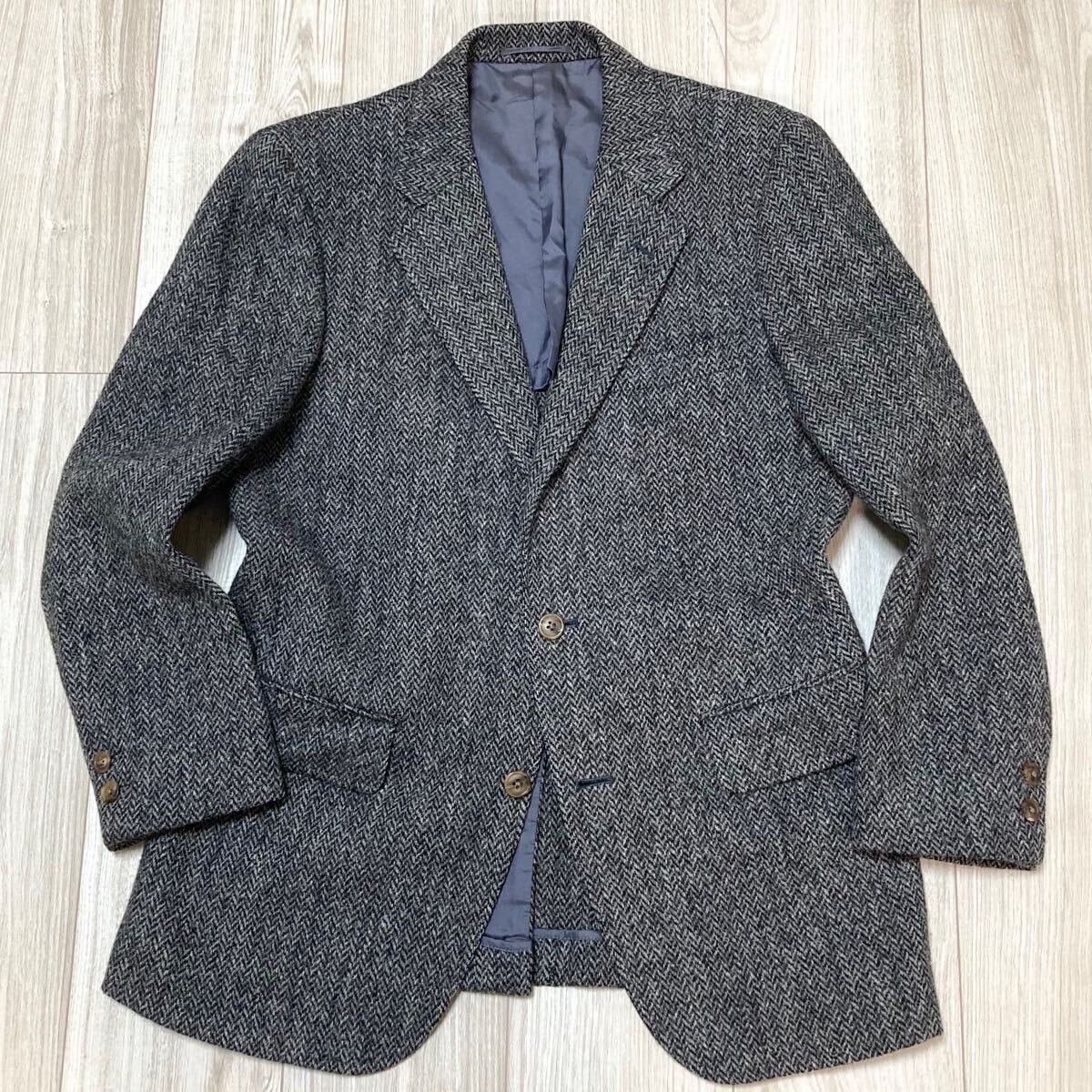 J.PRESS ジェイプレス Harris Tweed ハリスツイード テーラード ジャケット ウール ヘリンボーン グレー Mサイズ相当 ◎状態良好