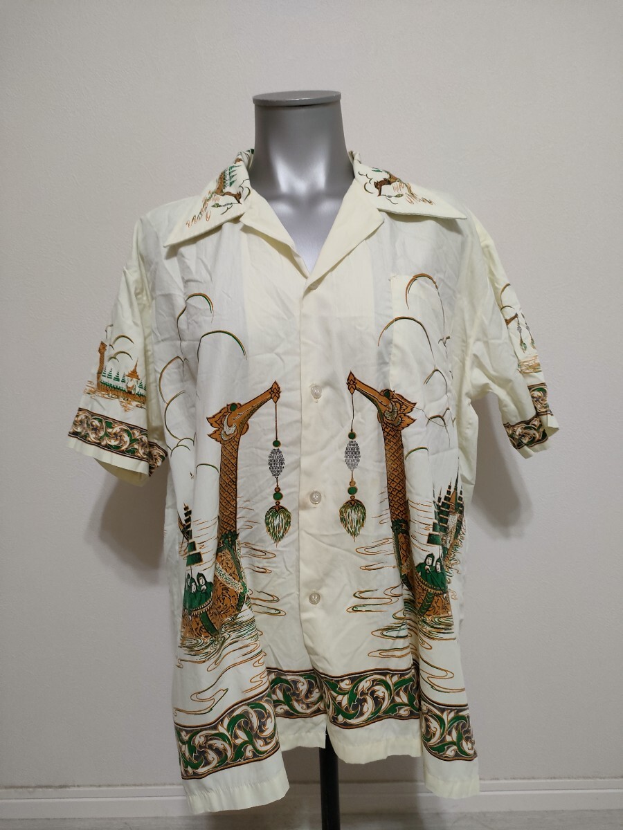 コットン70s アロハシャツ タイ 柄シャツ