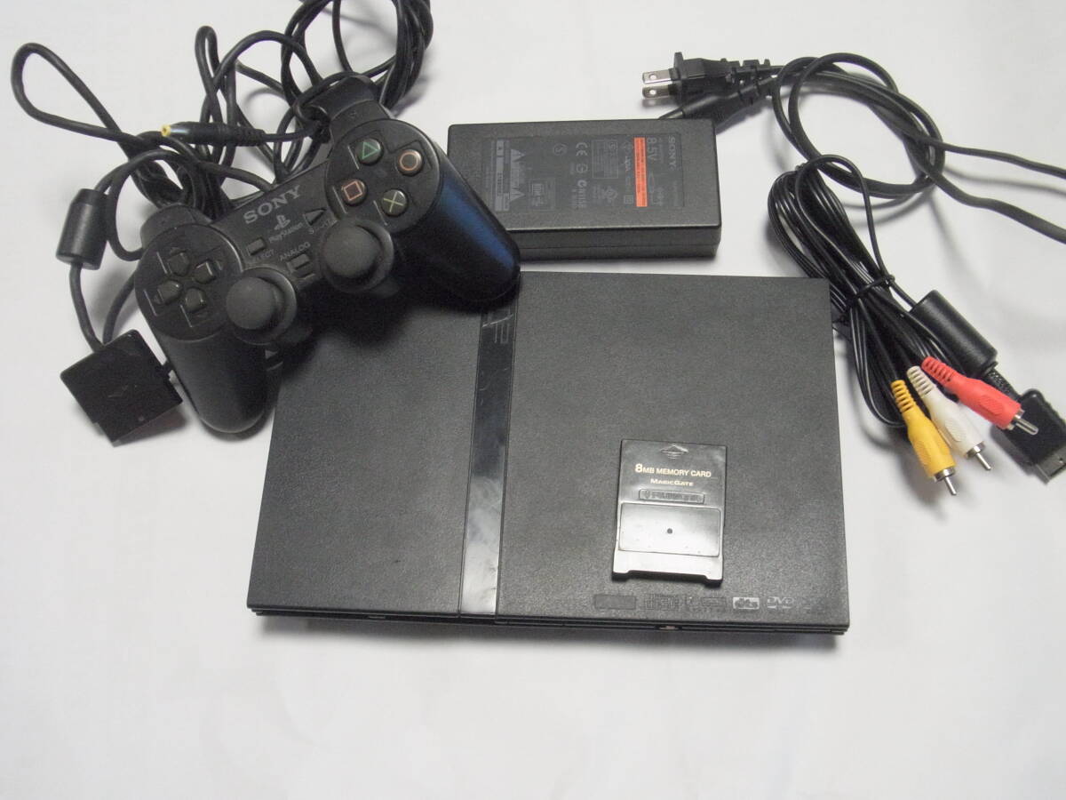 状態良好　SONY　PS2　本体一式　薄型　 SCPH-70000　ブラック　動作確認済　60サイズ発送