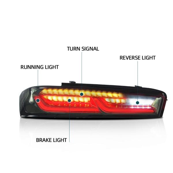 LED テールライト カマロ 16-18 シボレー シーケンシャルウィンカー スモーク VLAND