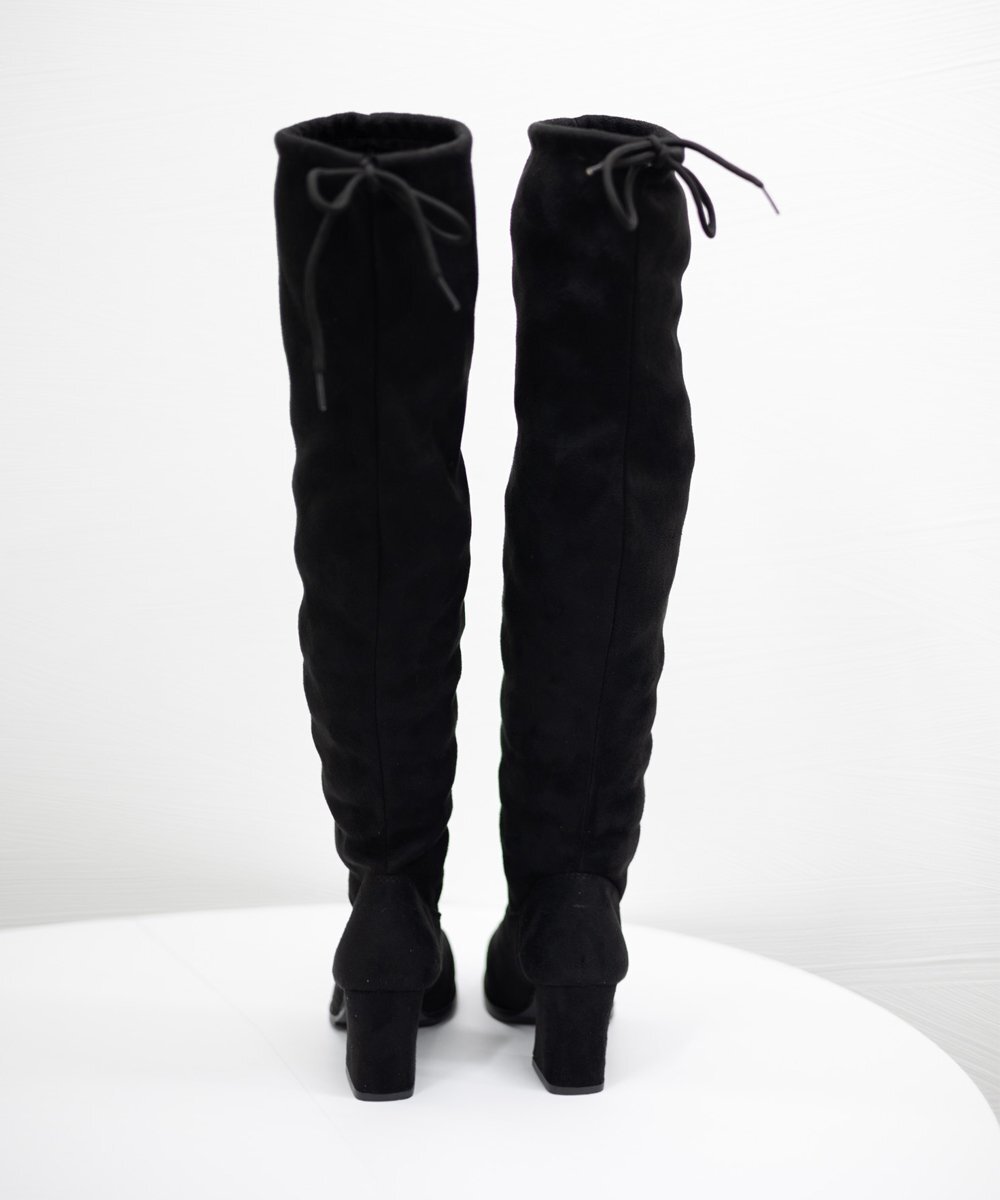  knee high boots lady's long boots 22.5cm B( reverse side nappy equipped )