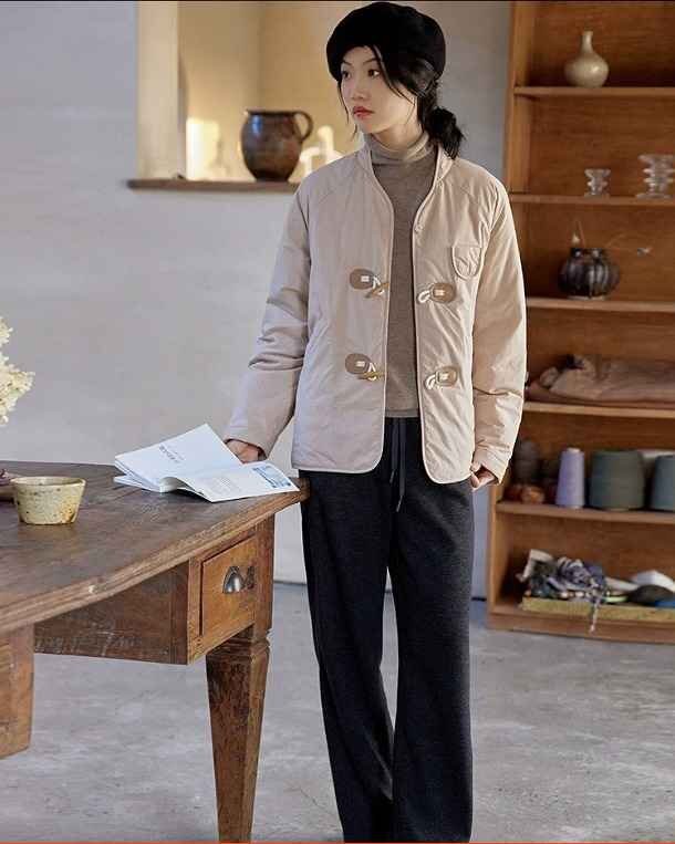コート 長袖ジャケット アウター カジュアル シンプル レトロ 秋冬 L ベージュ