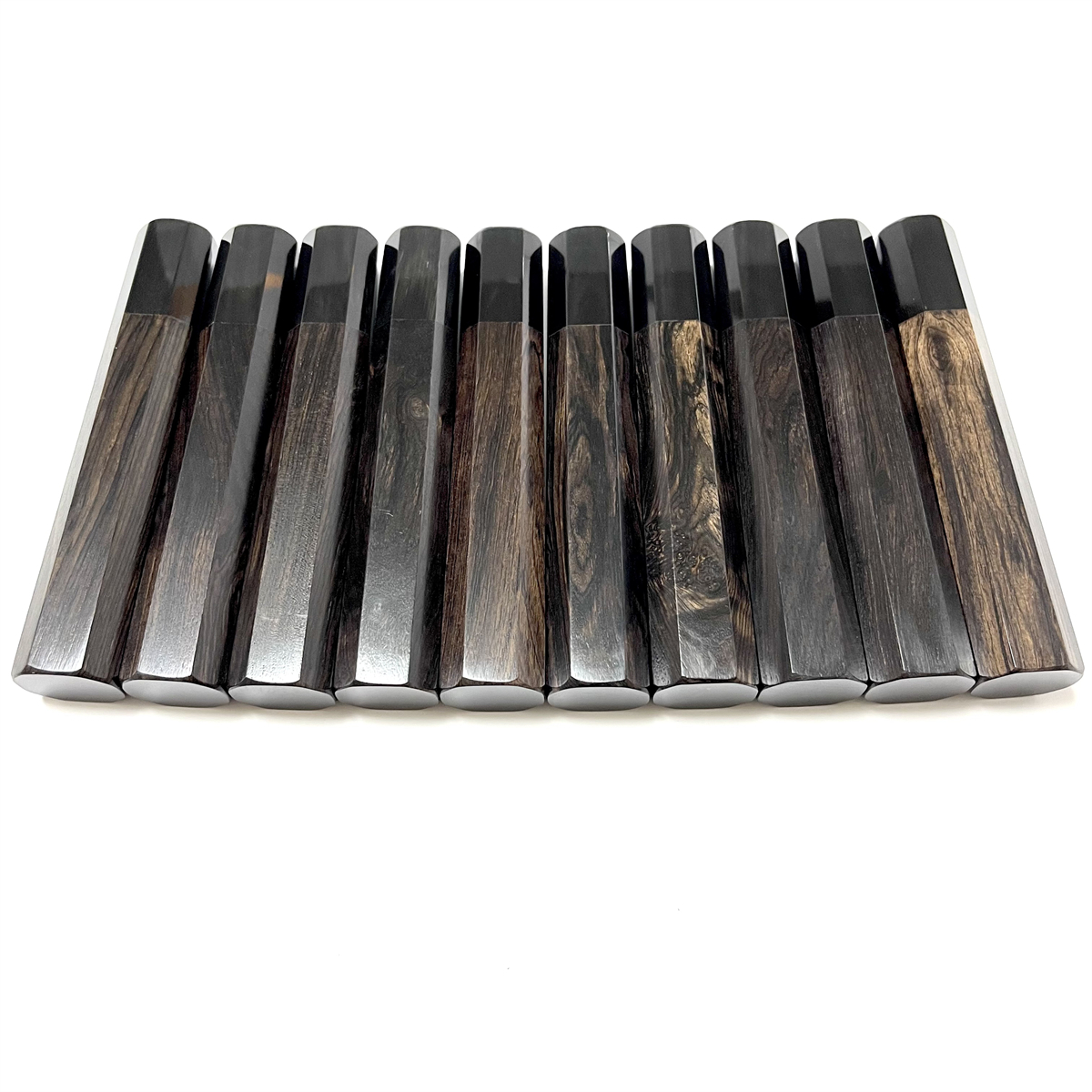 10本セット ★ 黒水牛角 黒檀 薄刃180 薄刃6寸 薄刃165 薄刃5.5寸 和包丁 菜切 柳刃 ふぐ引 蛸引 手作り包丁柄 ★ 八角柄_画像3