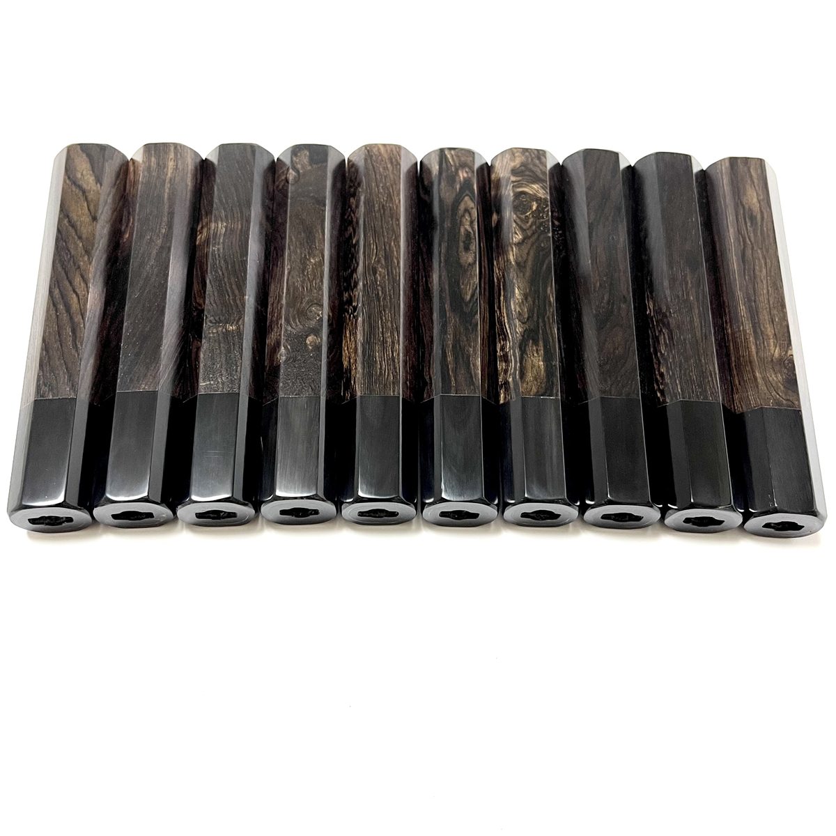 10本セット ★ 黒水牛角 黒檀 薄刃180 薄刃6寸 薄刃165 薄刃5.5寸 和包丁 菜切 柳刃 ふぐ引 蛸引 手作り包丁柄 ★ 八角柄_画像6