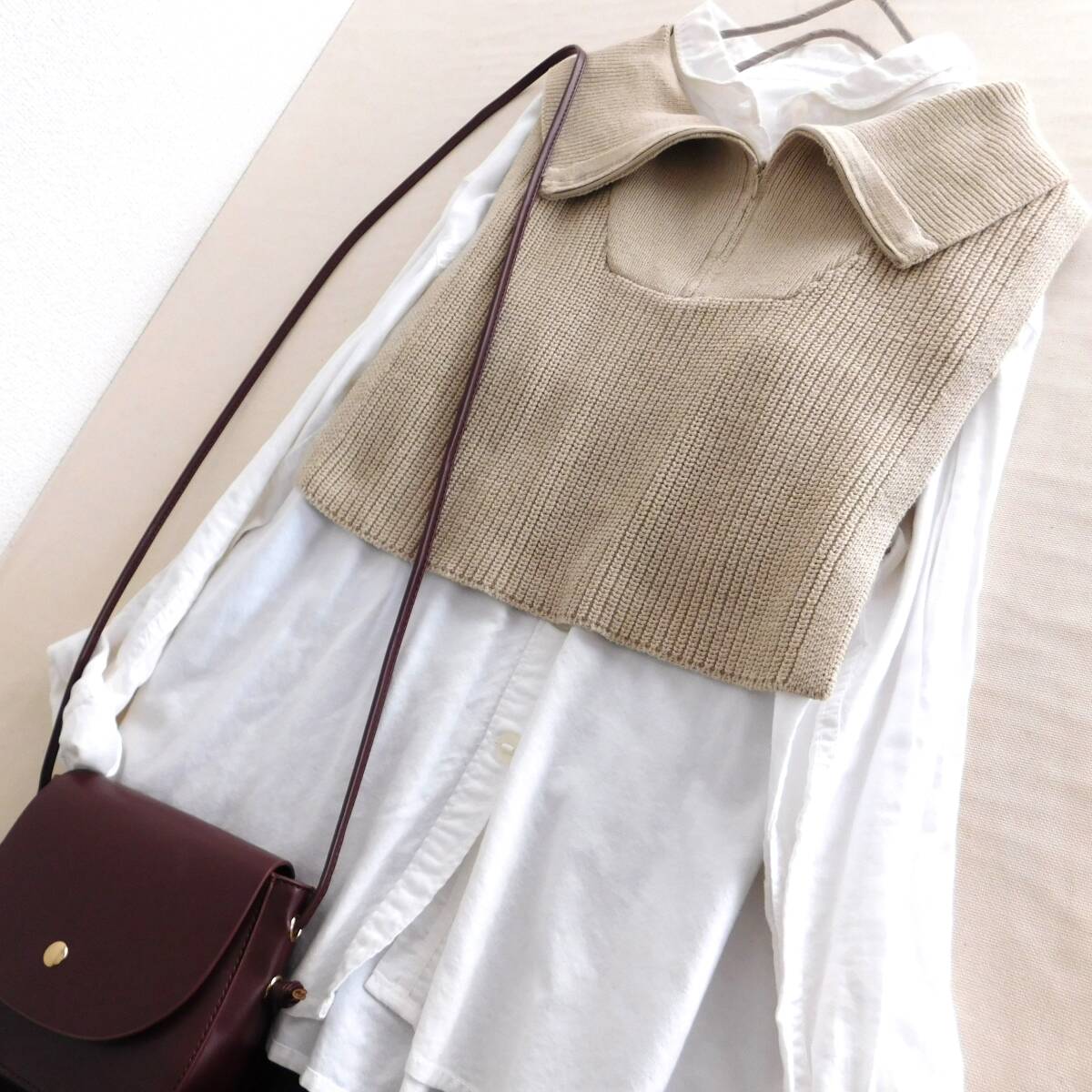 アルシーヴ★archives★新品同様★ハーフジップベスト?春にも?★b042