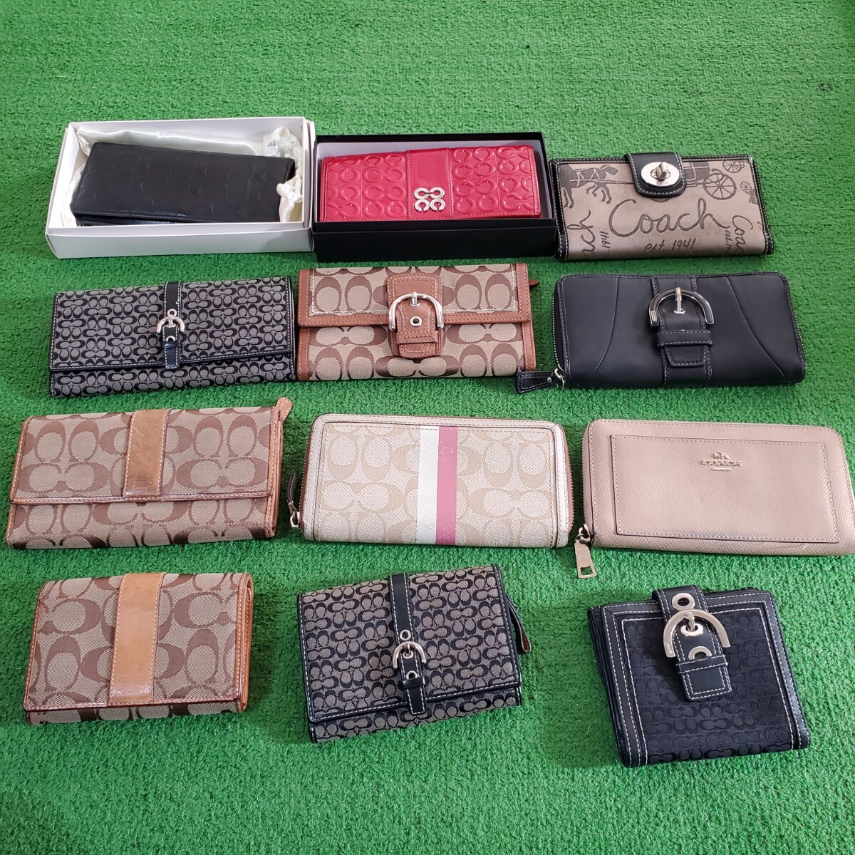 COACH コーチ シグネチャー レッド ブラウン ブラック 12点 12個 10個以上 外観美品含む まとめ売り 財布 長財布 お得