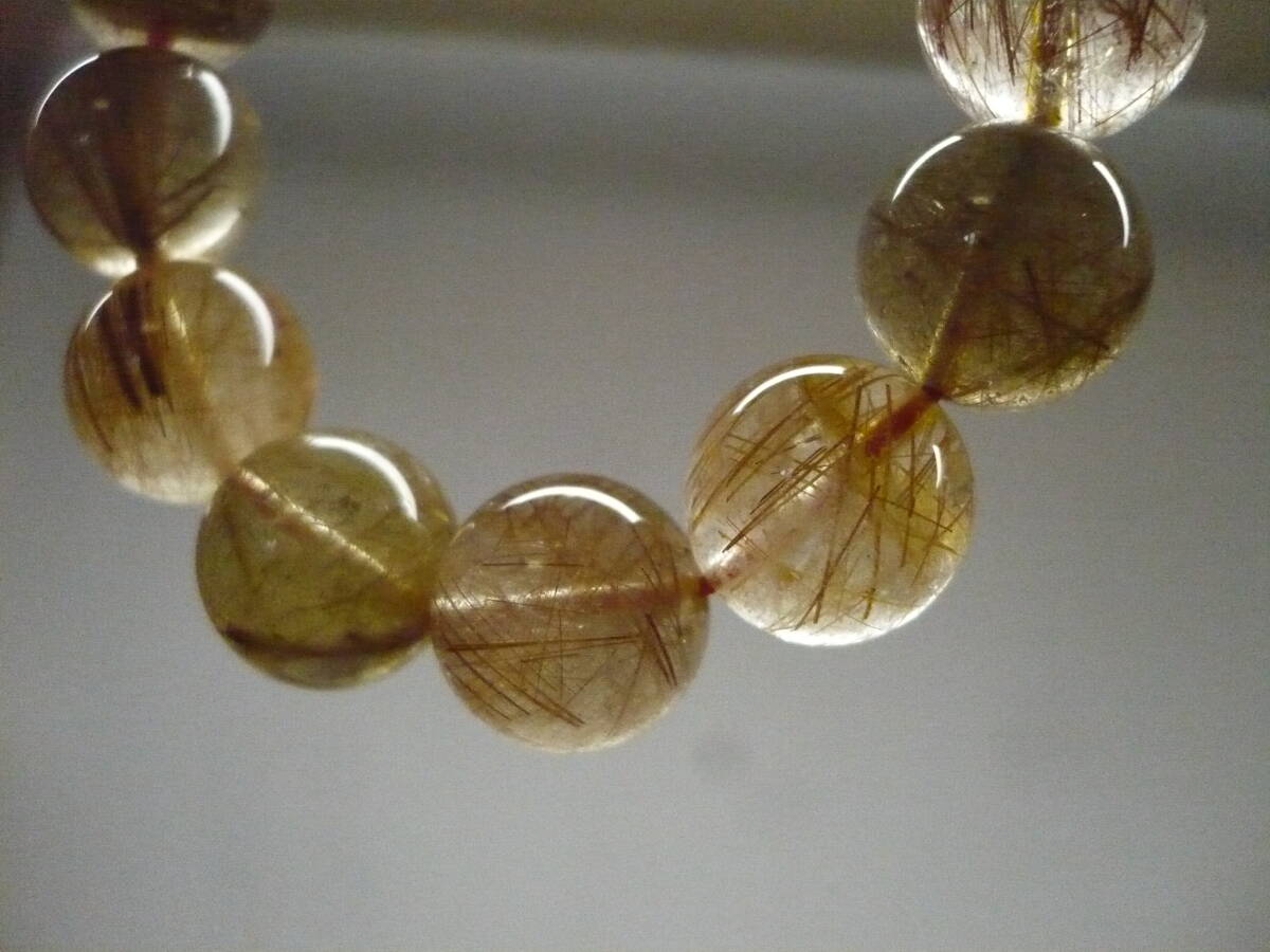 Ｏ　金線入り　ルチルクォーツ　ブレスレット 大特価　ゴールドルチル入り　水晶ブレスレット　新古品_画像1