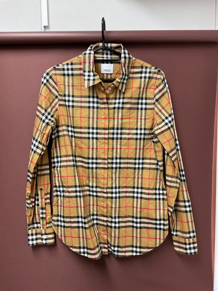 営KZ572-60◆ BURBERRY LONDON ENGLAND バーバリー ロンドン UK4 US2 IT36 ノバチェック 長袖シャツ （着丈約67cm）