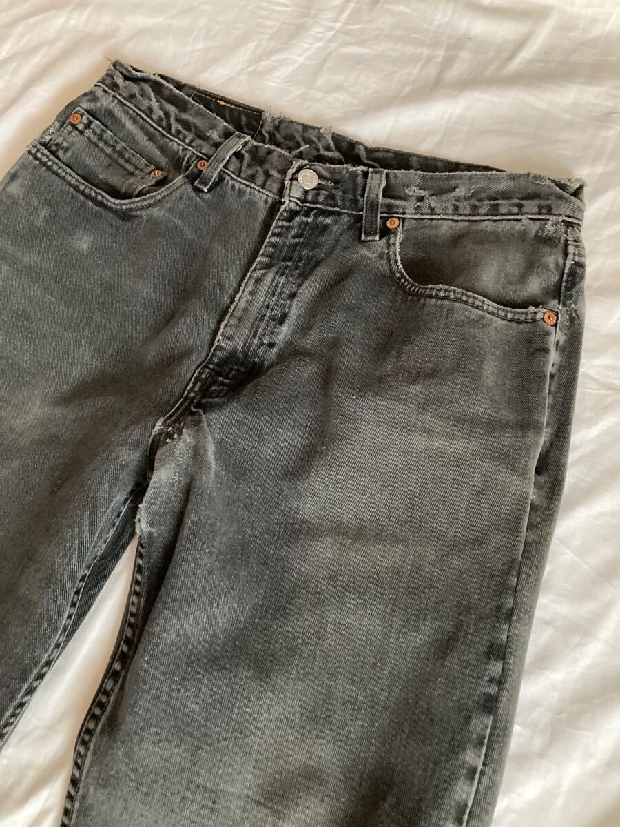 超希少】Levi's アメリカ製 先染めブラックデニム 黒550 W34L30 超希少】Levi's アメリカ製 先染めブラックデニム 黒550 W34L30