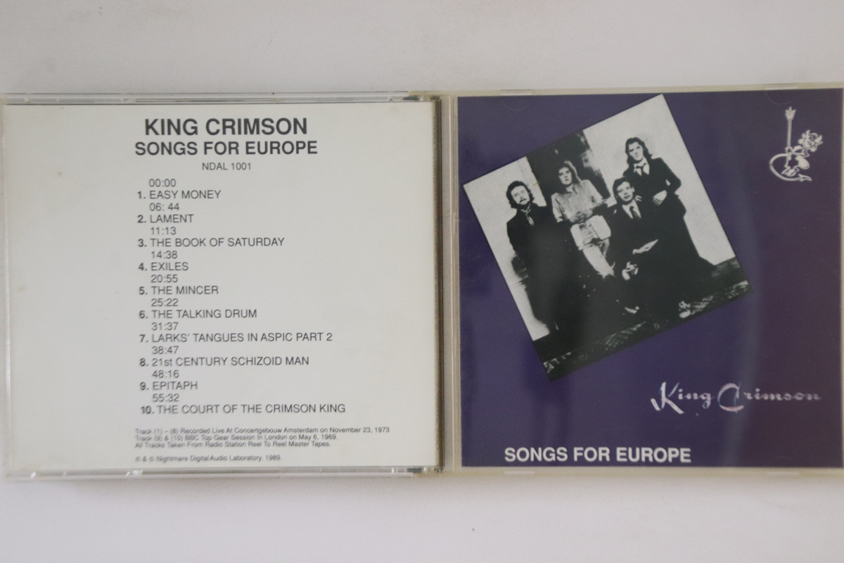 CD King Crimson Songs For Europe NDAL1001 Nightmare Digital Audio Laboratory /00110