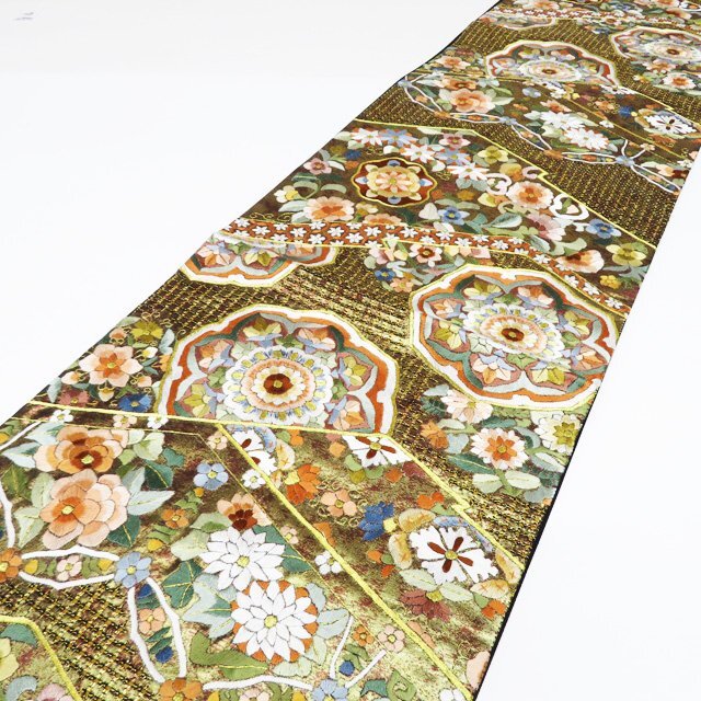 ☆きもの北條☆ 汕頭刺繍 スワトウ 蘇州刺繍 中国刺繍 花模様 箔 ☆きもの北條☆ 汕頭刺繍 スワトウ 蘇州刺繍 中国刺繍 花模様 箔