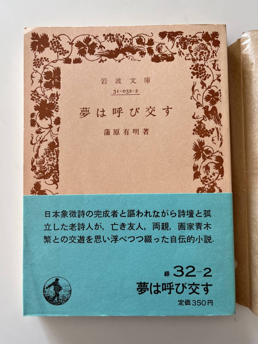 蒲原有明『夢は呼び交す』（岩波文庫、1984年、初版）。帯・元パラ付。260頁。_画像1