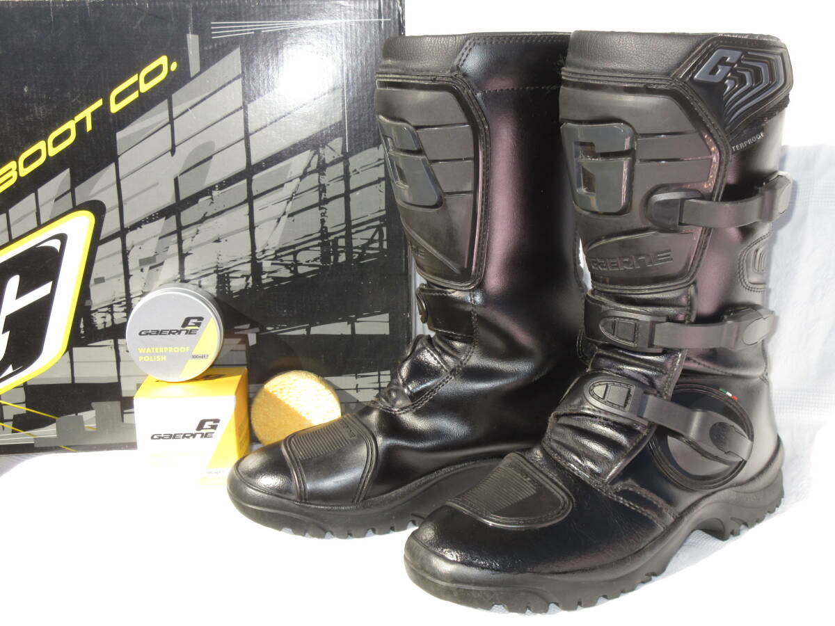 中古 GAERNE ガエルネ G-ADVENTURE ジーアドベンチャーブラック オフロードツーリングブーツライディングブーツ 26,5cm タフネスギア