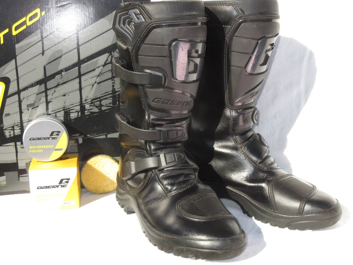 中古 GAERNE ガエルネ G-ADVENTURE ジーアドベンチャーブラック オフロードツーリングブーツライディングブーツ 26,5cm タフネスギア