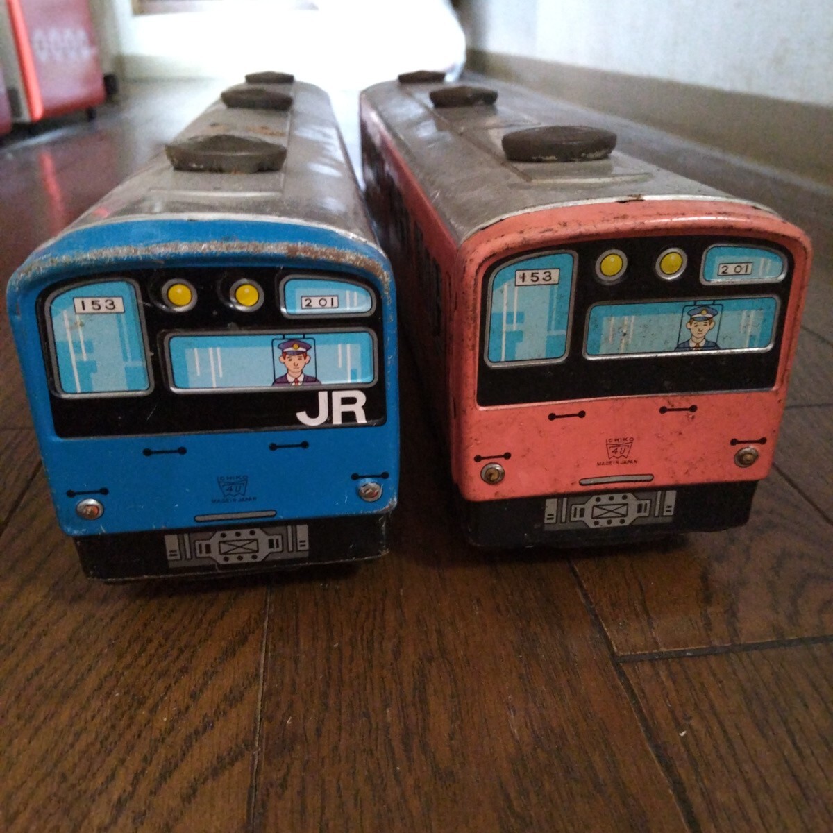 イチコー ブリキ JR 通勤電車 2両セット 43cm
