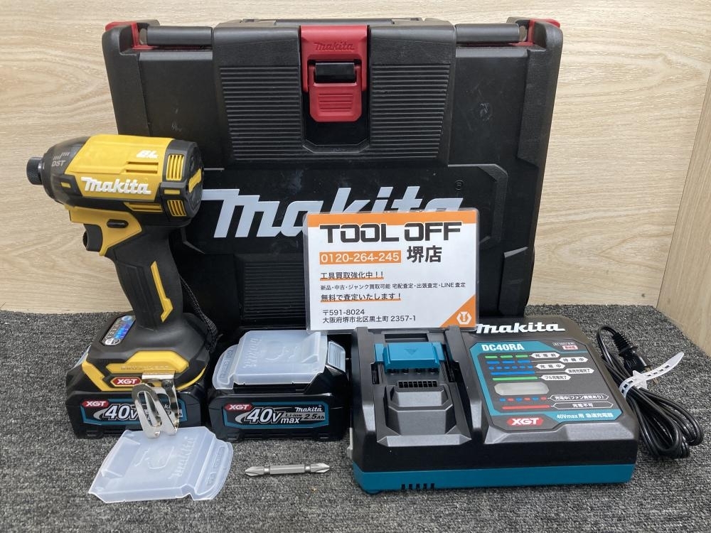 011◎未使用品・即決価格◎makitaマキタ40Vmax充電式インパクトドライバTD002GDXFYケース傷み有バッテリー×2充電器イエロー