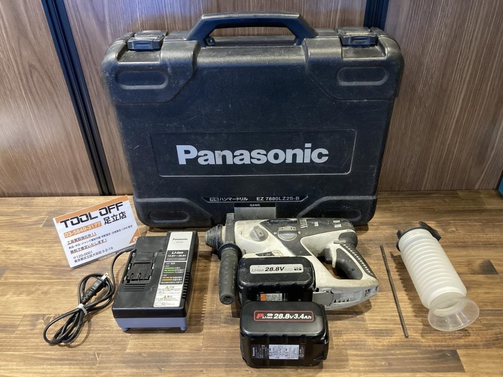023◆おすすめ商品◆パナソニック Panasonic 充電ハンマドリル EZ7880 異音、ケースと型式異、バッテリ-2つ、充電器
