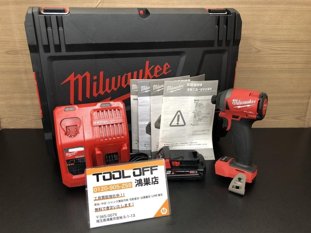 016■未使用品■ミルウォーキー Milwaukee インパクトドライバ M18FID2 バッテリー1個 充電器 長期保管品