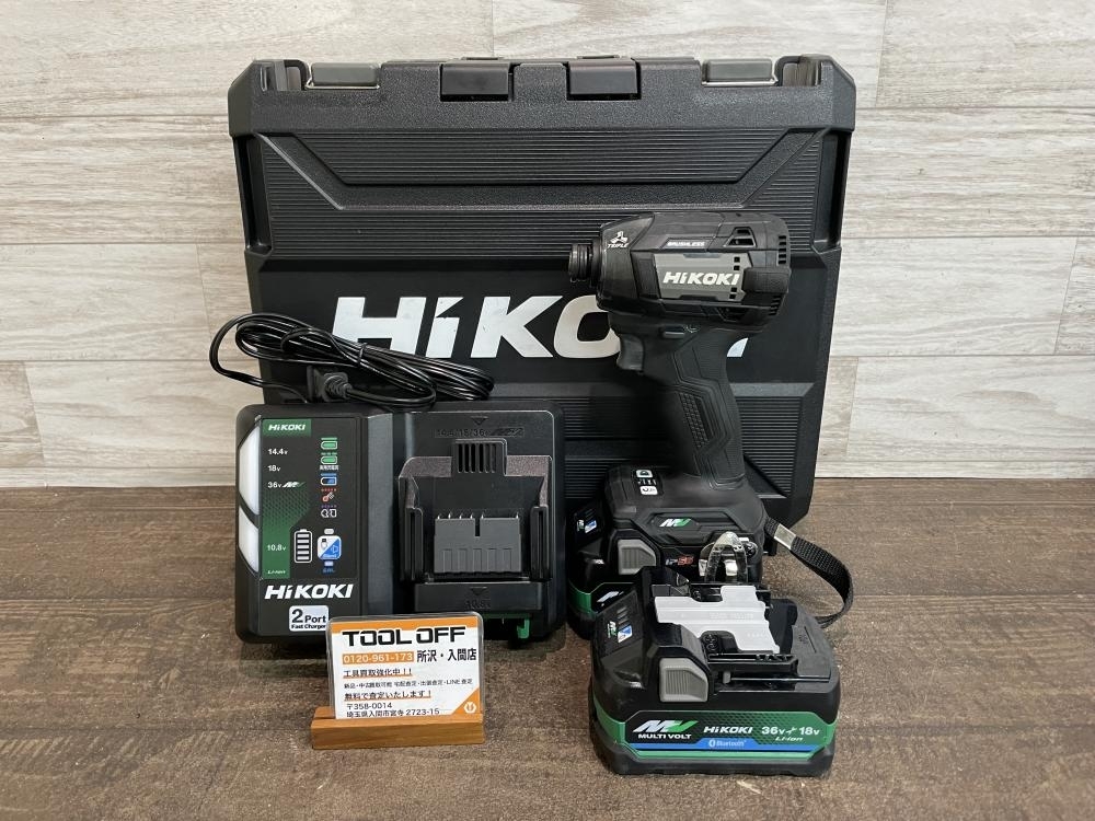 009▼おすすめ商品▼HiKOKI ハイコーキ コードレスインパクトドライバ WH36DD 動作OK バッテリ2個+充電器付き