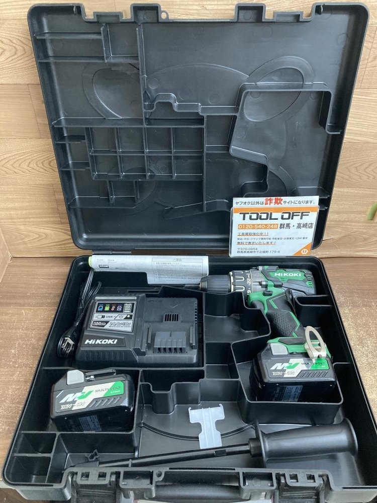 002○未使用品○ハイコーキ HIKOKI コードレス震動ドライバドリル DV36DA　2XP　※保管品 バッテリ2個、充電器、ケース　高崎店