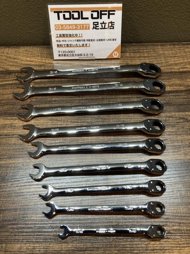 023◆おすすめ商品◆スナップオン ラチェットコンビネーションレンチ SOXRR10A-24A 9本セット
