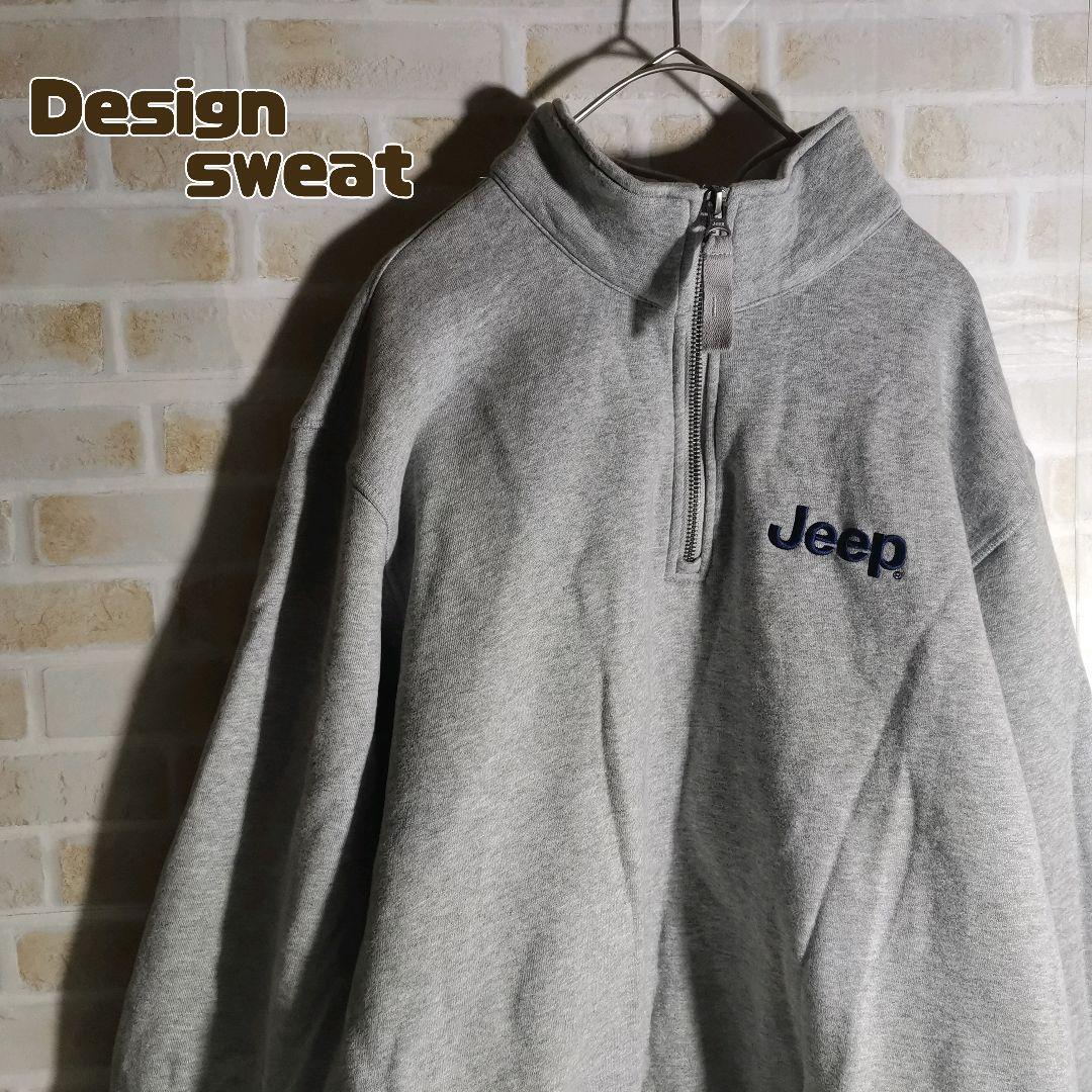 ジープ　Jeep　スウェット　トレーナー　グレー　ハーフジップ