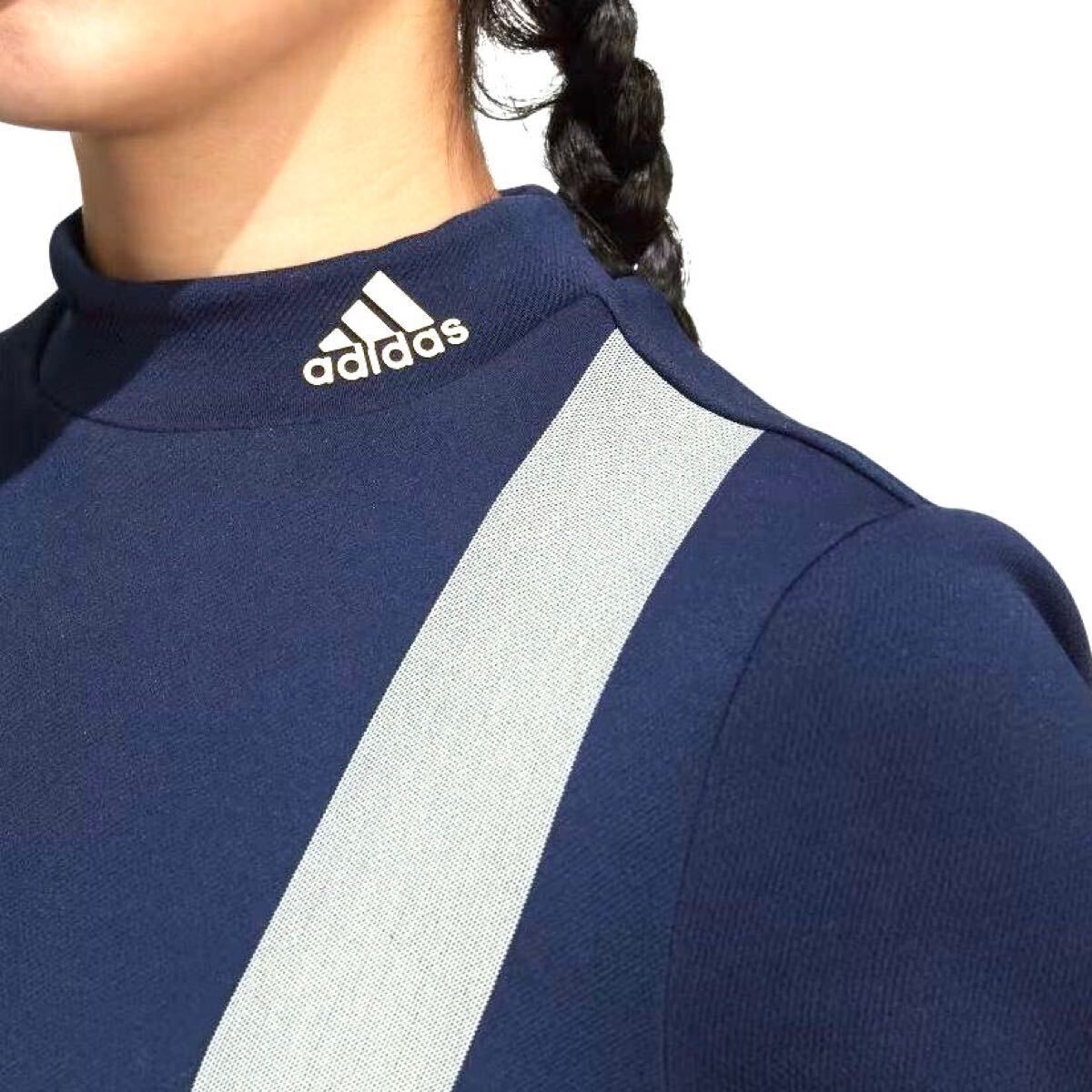 (送料無料)新品未使用品 adidasGOLF アディダス ゴルフ モックネック レディース半袖シャツ☆紺色☆サイズXS バスト71?74㎝身長147?153㎝