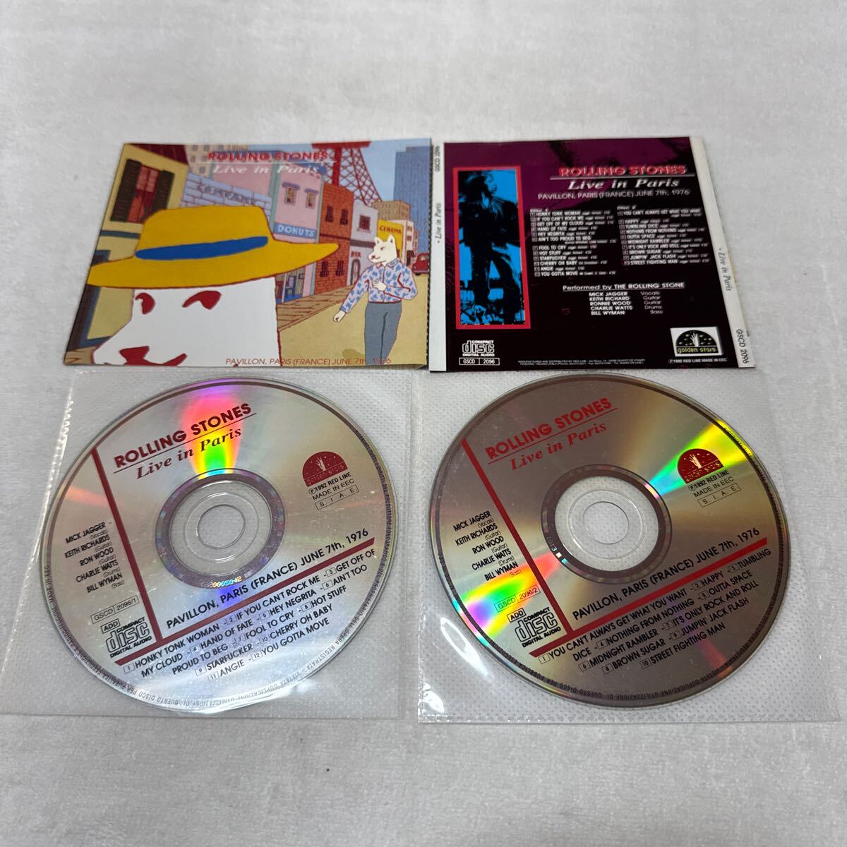 YC.28 ROLLING STONES LIVE IN PARIS 2CD 輸入盤　紙ジャケ　12+10曲収録アルバム　1976年収録　貴重音源