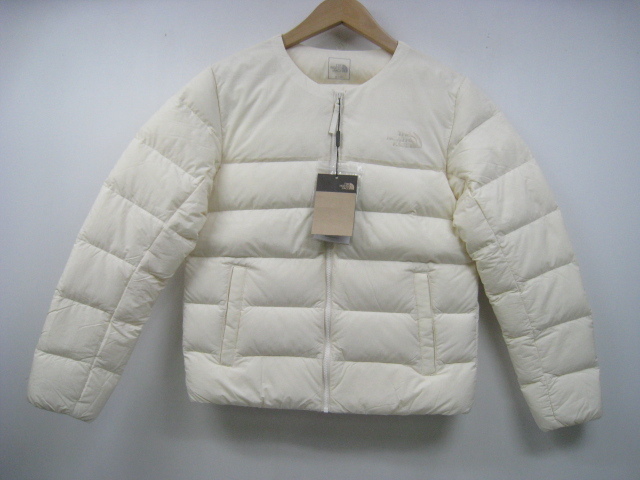NORTHFACE ノースフェイス ダウンカーディガン NJ1DQ16A W'S LYSE RDS DOWN CARDIGAN ノーカラー ダウンジャケット ライトベージュ M