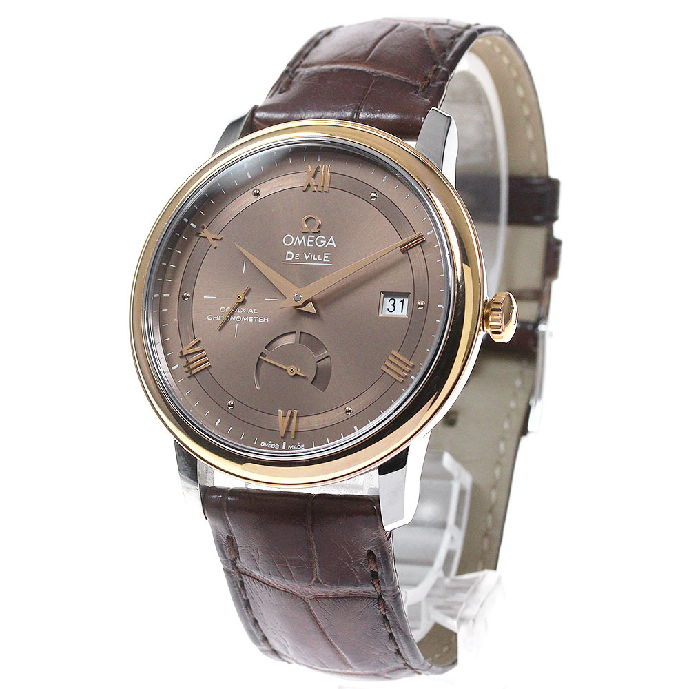  Omega OMEGA 424.23.40.21.13.001 De Ville prestige коаксильный резерв мощности самозаводящиеся часы мужской хорошая вещь с гарантией ._862001