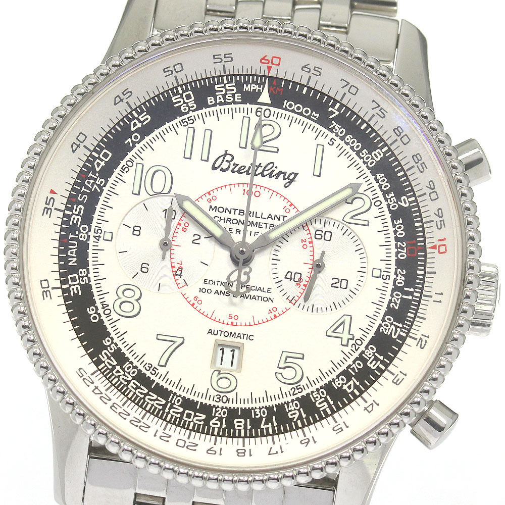ブライトリング BREITLING A35330 モンブリラン1903 ライト兄弟 デイト クロノグラフ 自動(dòng)巻き メンズ 美品 _862356