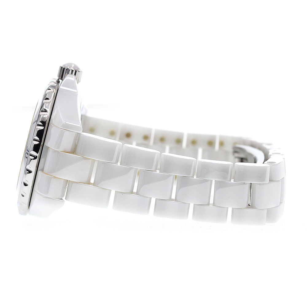 シャネル CHANEL H0968 J12 33ｍｍ 白セラミック デイト クォーツ レディース _865990